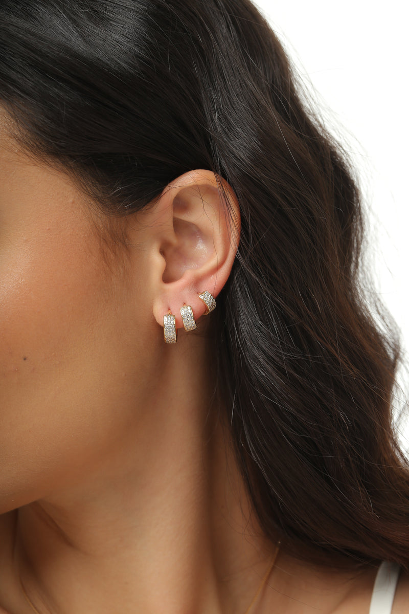 Trio argolinha cravejada