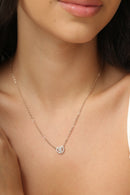 Colar coração solitário microcrevejado