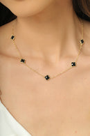 Gargantilha trevo vidro