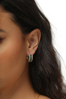 Argola zirconias baguetes verde